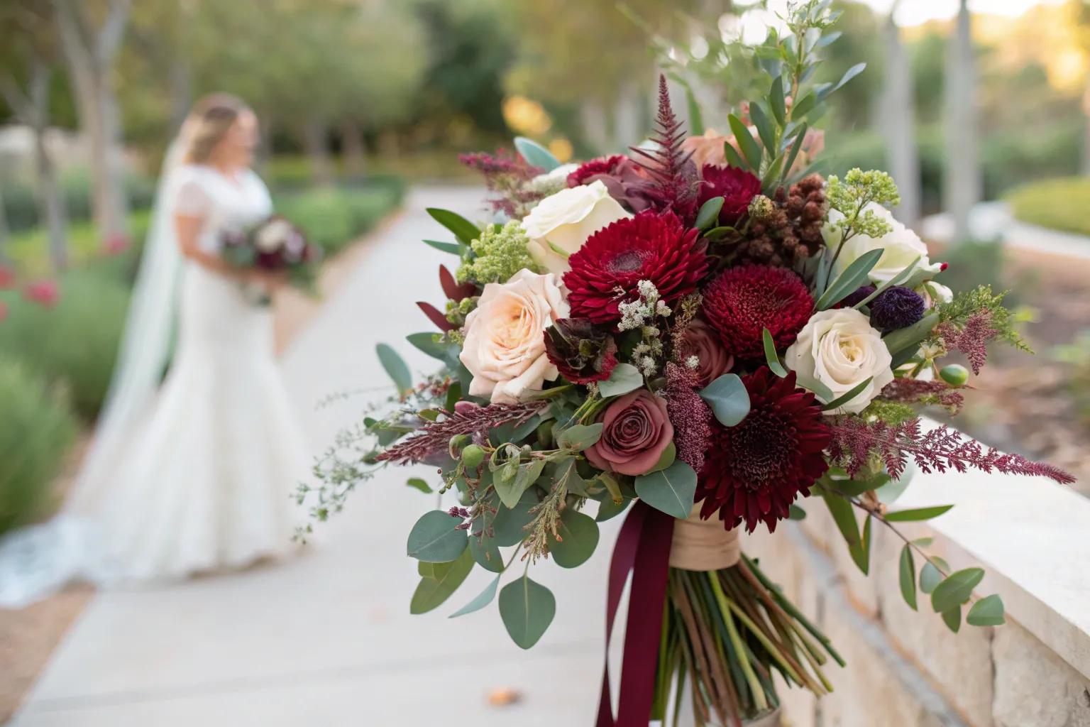 13+ Stunning Burgundy Wedding Bouquet Ideas - Garden Freedom